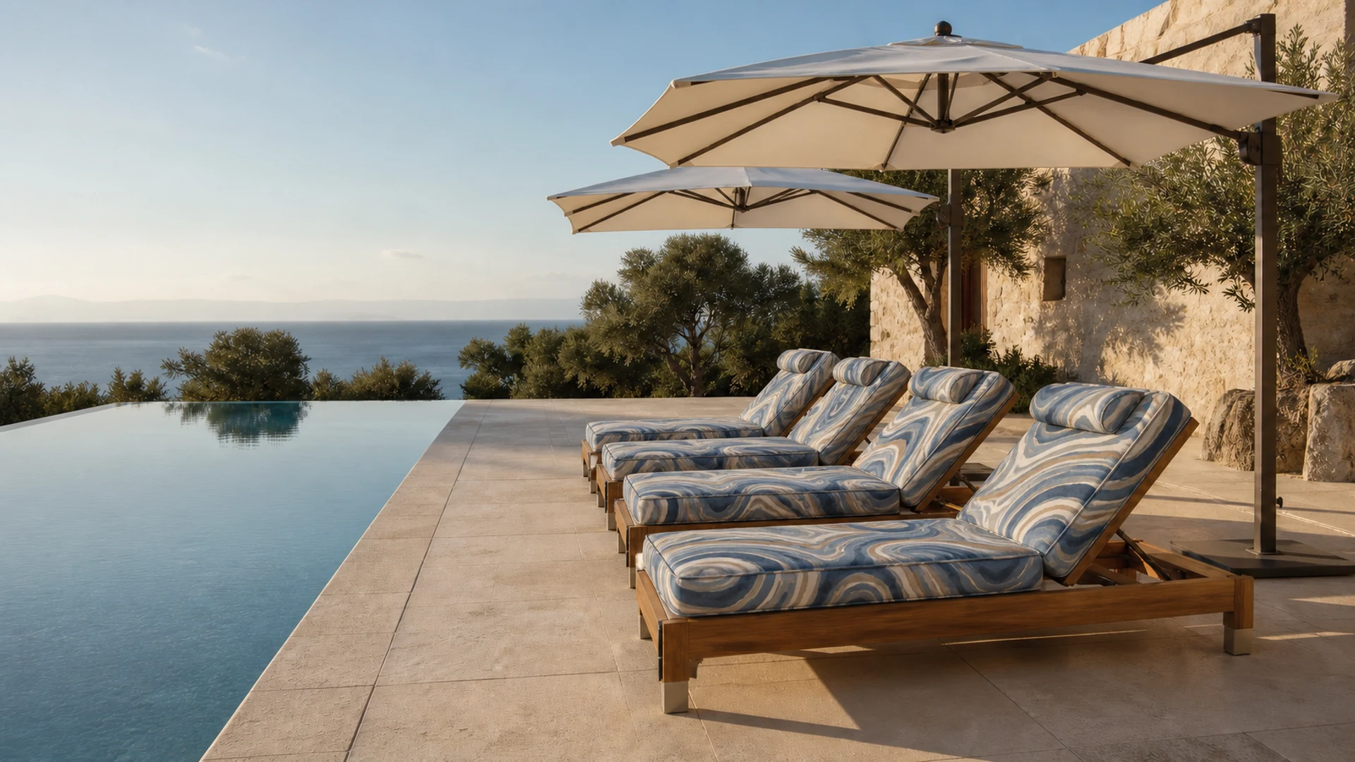Editorial image: Poolside lounge.